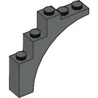 Lego kostka (kostička) 1x5x4 oblouk, tmavě šedá (233927, 4189125)